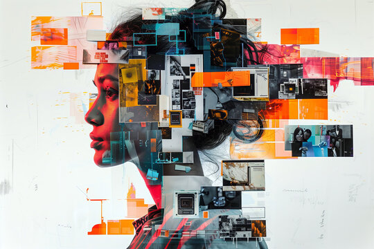 collage art composition on a white background for photographer, designer or small editting studio