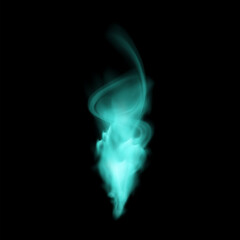 Teal smoke swirl. Vector background illustration