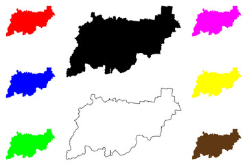 Fototapeta premium Kostroma Oblast (Russia, Subjects of the Russian Federation, Oblasts of Russia) map vector illustration, scribble sketch Kostroma Oblast map