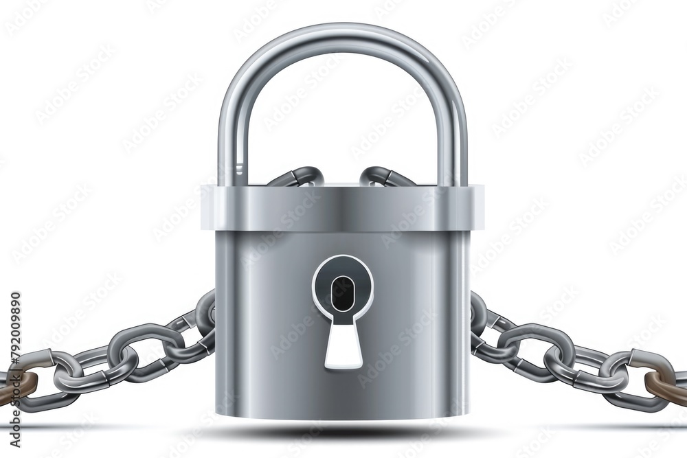 Poster padlock with chain