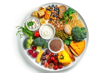 Various Foods on White Plate
