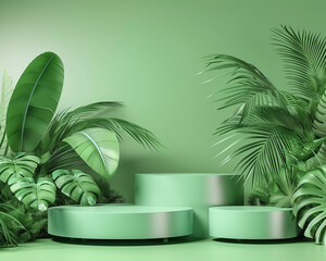 Fototapeta premium Showcase Studio, Elevating Product Photography Presentation Podiums, 3D realistic podium for your product showcase