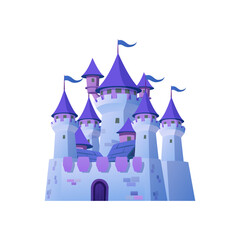 Naklejka premium Whimsical lilac castle vector illustration