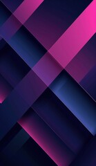 Blue and purple background with diagonal geometric shapes, neon color blocks.
