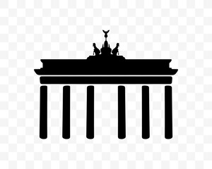 Brandenburg Gate in Potsdam, graphic design. Germany, Berlin, attractions, travel, landmark and famous place, vector design and illustration