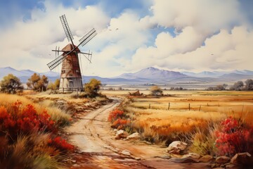Fototapeta premium windmill in the country
