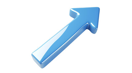 2D blue arrow graphic isolated on white background, transparent