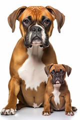 Boxer Dog with beautiful Puppy
