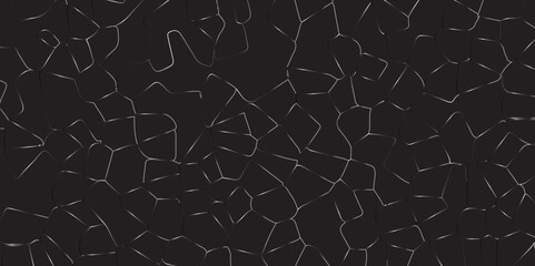 Abstract black crystalized broken glass background .black stained glass window art vector background . broken stained glass gray lines geometric pattern .