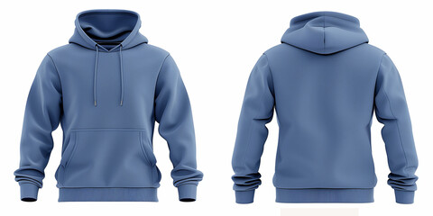 Blue hoodie mockup front and back showing different angles of hoodie can be used for multipurpose
