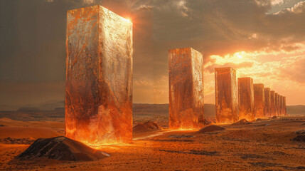 The Terraforming crystal on Mars. Futuristic terrain.