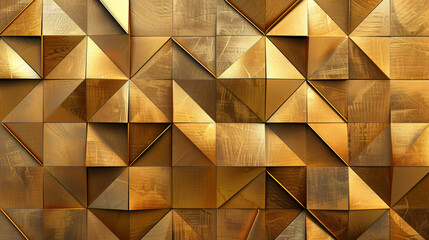 Geometric pattern with triangular shapes in gold