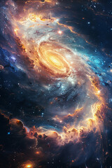 Obraz premium Cosmic Chronology Exploring the Time Spiral of a Space Black Hole