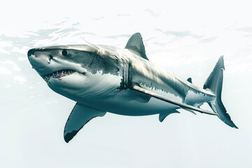 A shark hunting in the deep sea