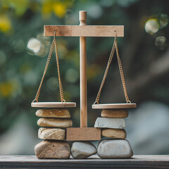 Conceptual image representing ethics with a scale balancing between right and wrong, symbolizing moral decision-making