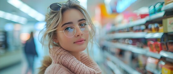Best Eyewear Brands for Young Women Shopping for Glasses at an Optometry Store. Concept Ray-Ban, Warby Parker, Kate Spade, Oakley