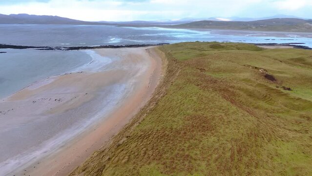 Aerial view of Cashelgolan, Castlegoland, beach by Portnoo County Donegal, Ireland.