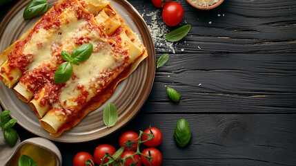 Cannelloni dinner with copy space - 792029008
