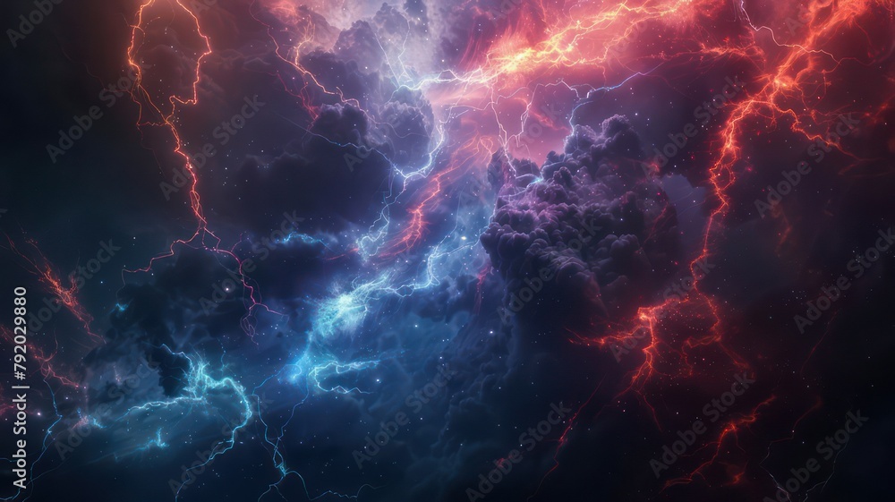 Aufkleber colorful lightning background created with generative ai