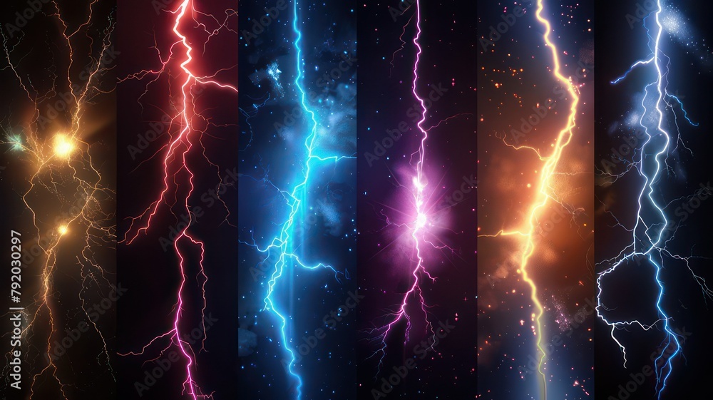 Poster colorful lightning background created with generative ai