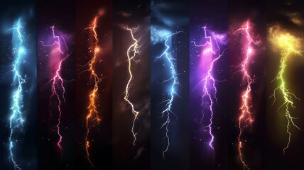 Colorful lightning background created with Generative AI