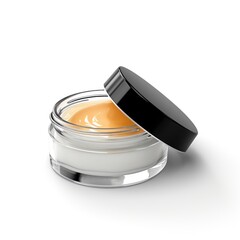 Moisturizing cream in glass jar isolated on white background. - 792034027