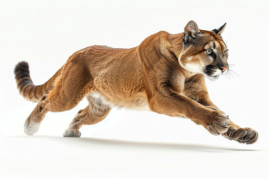 A cougar pouncing on its prey