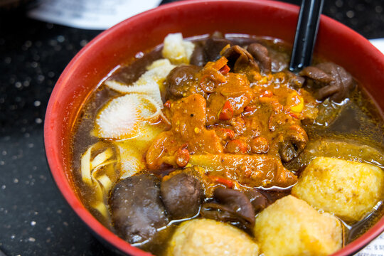 Hong Kong style cart noodles in the restaurant