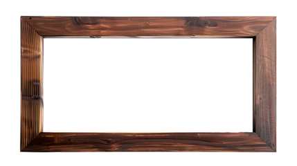 Dark wide wood frame cut out image
