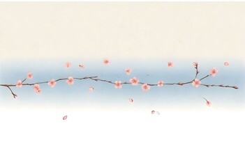 Sketch lines a pattern of delicate cherry blossom  (6)