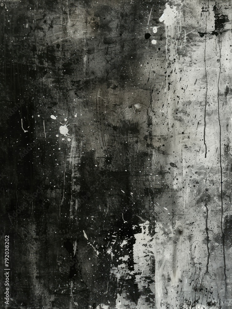 Poster dark abstract painting with drips and smears - an intriguing abstract piece, with drips and smears c