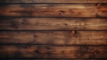 Obraz premium Warm brown wooden planks texture backdrop - Close-up of horizontal brown wooden planks with beautiful natural patterns and knots, suitable for background or design
