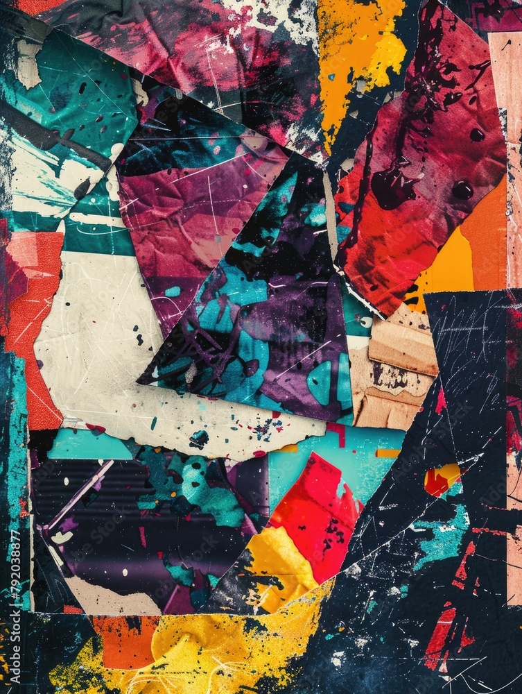 Poster explosive abstract grunge artwork in colors - explosive and lively abstract grunge artwork, featurin
