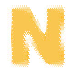 Colorful English Uppercase Letter N Pixel Bitmap