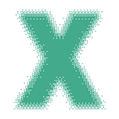 Colorful English Uppercase Letter X Pixel Bitmap
