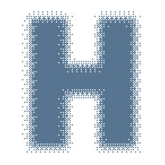 Colorful English Uppercase Letter H Pixel Bitmap