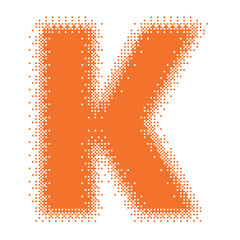 Colorful English Uppercase Letter K Pixel Bitmap
