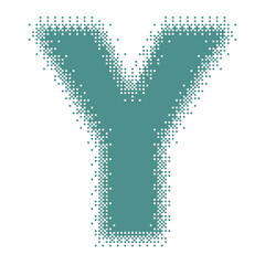 Colorful English Uppercase Letter Y Pixel Bitmap