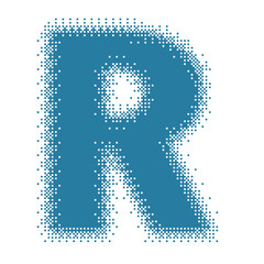 Colorful English Uppercase Letter R Pixel Bitmap