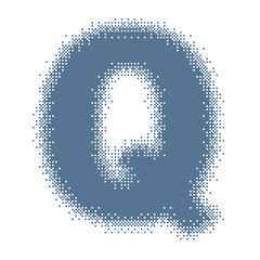 Colorful English Uppercase Letter Q Pixel Bitmap
