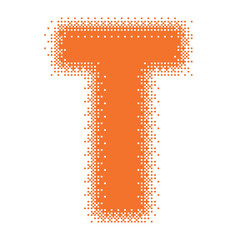 Colorful English Uppercase Letter T Pixel Bitmap