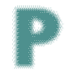 Colorful English Uppercase Letter P Pixel Bitmap