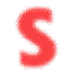 Colorful English Uppercase Letter S Pixel Bitmap
