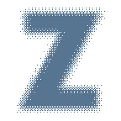 Colorful English Uppercase Letter Z Pixel Bitmap