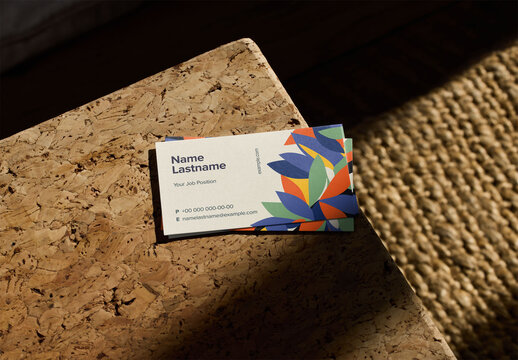 Mockup of two customized horizontal US business cards
