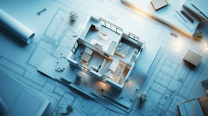 3D architecture model, home building plan blueprint. Wall Art Design for Home Decor, 4K Wallpaper and Background for Mobile Cell Phone, Smartphone, Cellphone, desktop, laptop, Computer, Tablet