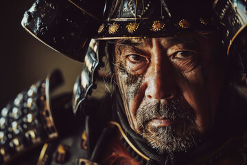 A man wearing a black helmet and a black outfit. He has a serious expression on his face