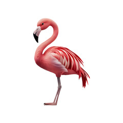 Pink flamingo isolated on white، cut out 