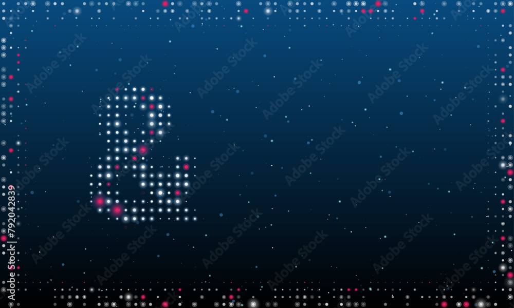 Fototapete on the left is the ampersand symbol filled with white dots. pointillism style. abstract futuristic f