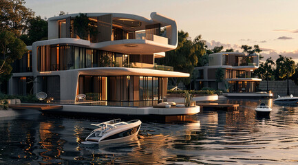 A modern floating homes community